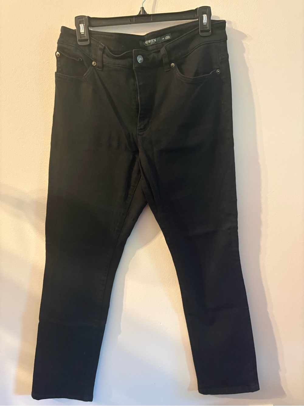 Lauren Ralph Lauren Women’s Size 12 Black Stretch Straight Leg Jeans